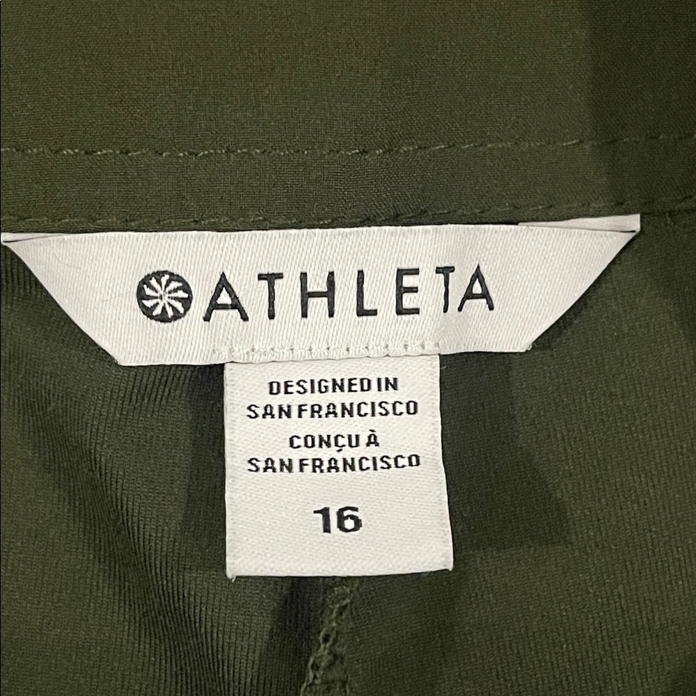 Athleta Skyline High Rise Barrel Leg Pant Aspen Olive Size 16 - Picture 9 of 11